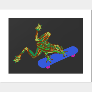 Skating Frog Posters and Art